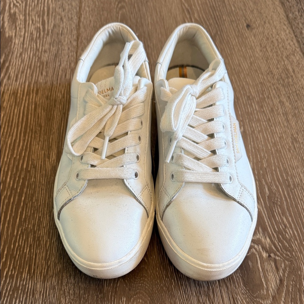 Sam Edelman Classic White Lace-Up Sneakers